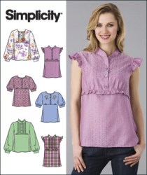 2854 SIMPLICITY CUTEST EMPIRE BABY DOLL TOPS SLEEVES OR NOT PATTERN 8-16